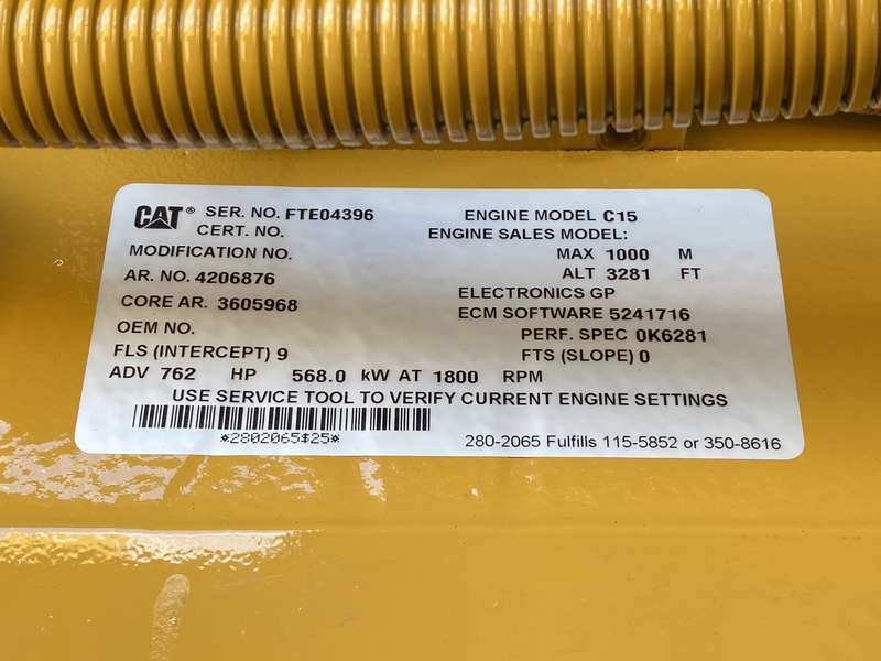 New Caterpillar C15 Diesel Generator 0 Hrs EPA Tier 2