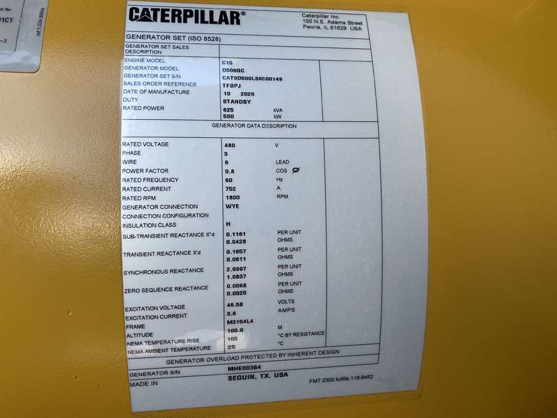 New Caterpillar C15 Diesel Generator 0 Hrs EPA Tier 2