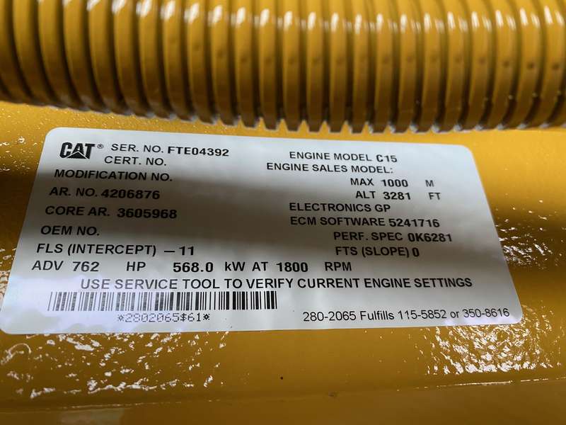 New Caterpillar C15 Diesel Generator 0 Hrs EPA Tier 2