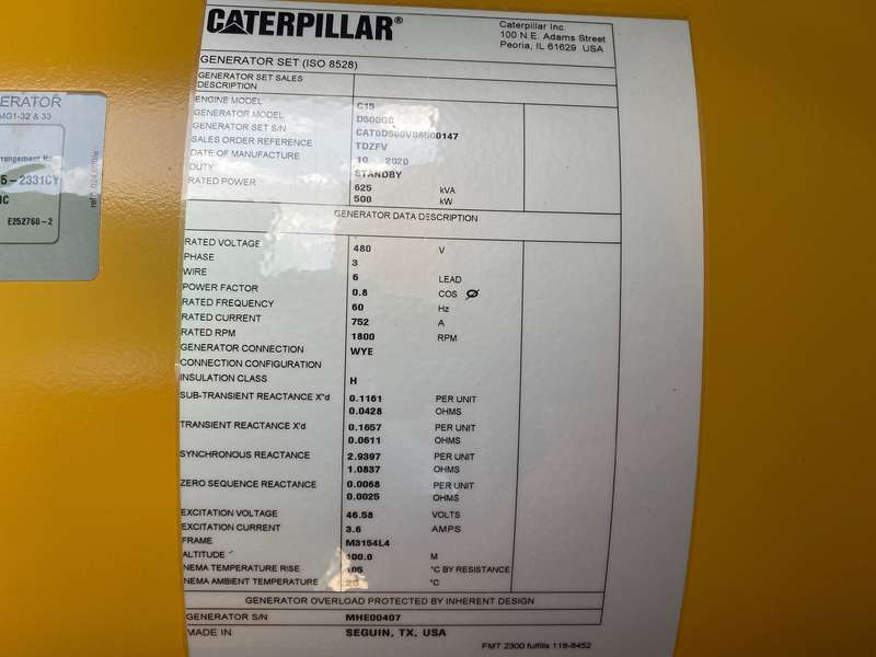 New Caterpillar C15 Diesel Generator 0 Hrs EPA Tier 2