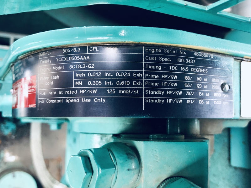 Used Cummins DGEA 6CT8.3-G2 Diesel Generator, 434 Hrs
