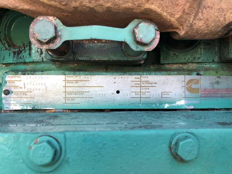 Used Cummins DFFB KTTA19-G2 Diesel Generator, 485 Hrs