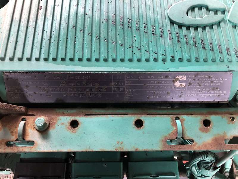 Used Cummins DFEH QSX15-G9 NR2 Diesel Generator 8987 Hrs EPA Tier 2