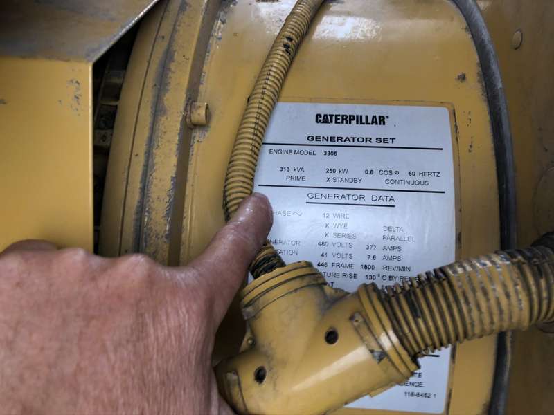 Used Caterpillar 3306B Diesel Generator, 626 Hrs