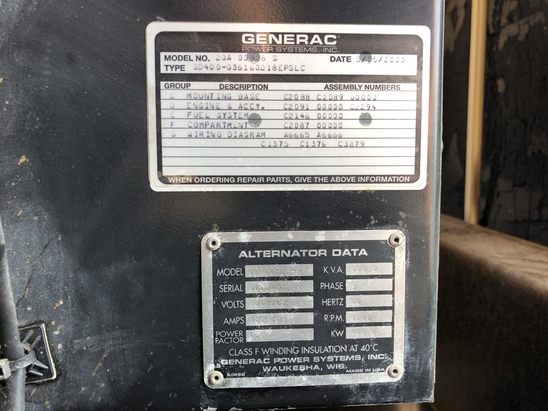 Used Generac Sd400 Diesel Generator 