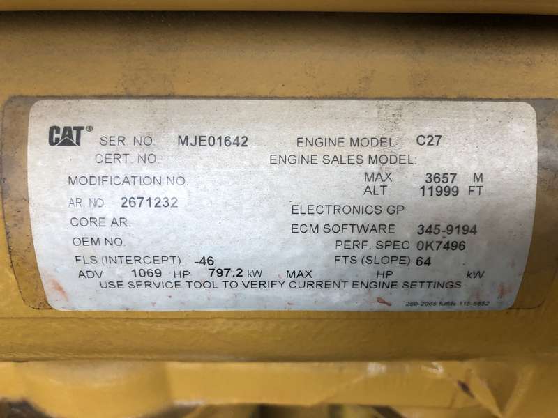 Used Caterpillar C27 Diesel Generator 133 Hrs EPA Tier 2