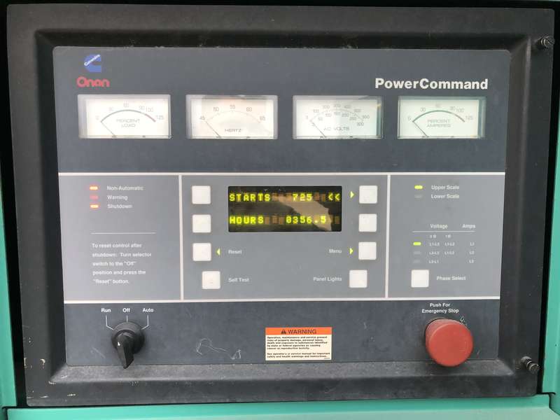 Used Cummins 350DFCC NTA-855-G3 Diesel Generator, 357 Hrs