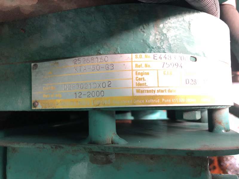 Used Cummins DFLC KTA50-G3 Diesel Generator, 441 Hrs