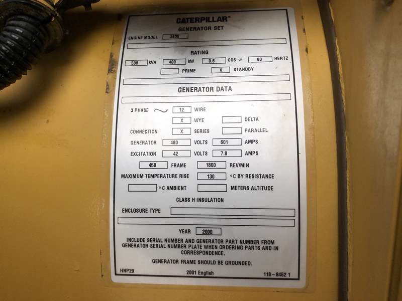 Used Caterpillar 3406 Diesel Generator, 576 Hrs