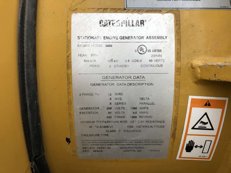 Used Caterpillar 3456 Diesel Generator, 185 Hrs
