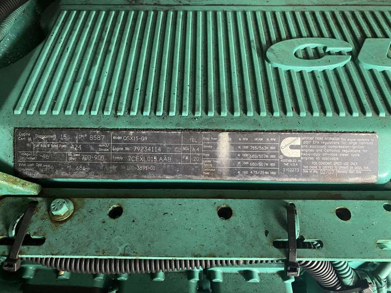 Used Cummins 500DFEK Rental Grade Diesel Generator 4803 Hrs EPA Tier 2