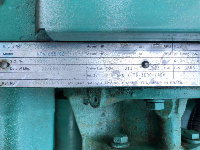 Used Cummins DFCB NTA-855-G2 Diesel Generator, 685 Hrs