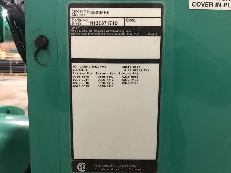 Used Cummins GFEB  KTA19G Natural Gas Generator, 291 Hrs, EPA Certified