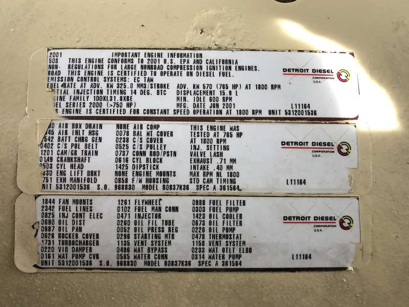 Used Kohler 500ROZD4 Diesel Generator, 909 Hrs