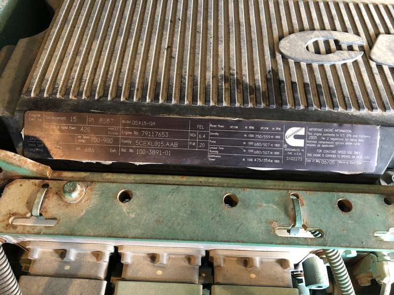 Used Cummins 500DFEK Rental Grade Diesel Generator 6501 Hrs EPA Tier 2