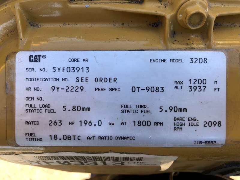 Used Caterpillar 3208 Diesel Generator, 380 Hrs