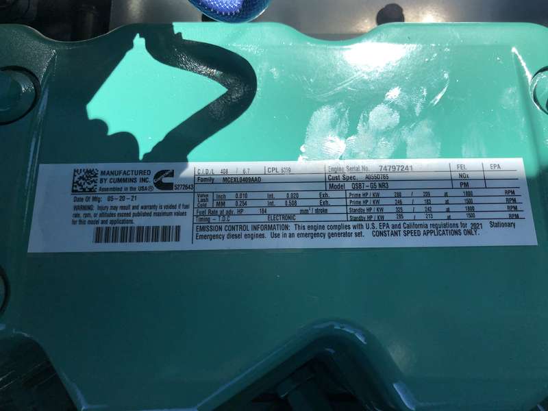 New Cummins C200D6D QSB7-G5 NR3 Diesel Generator, EPA Tier 3