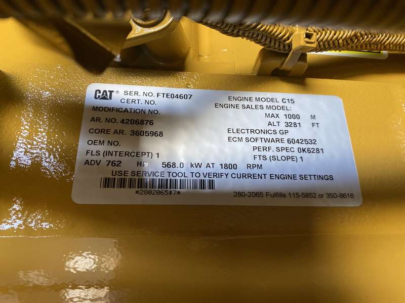 New Caterpillar C15 Diesel Generator 0 Hrs EPA Tier 2