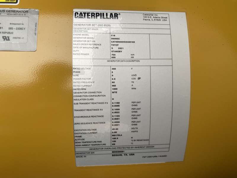 New Caterpillar C18 Diesel Generator 0 Hrs EPA Tier 2