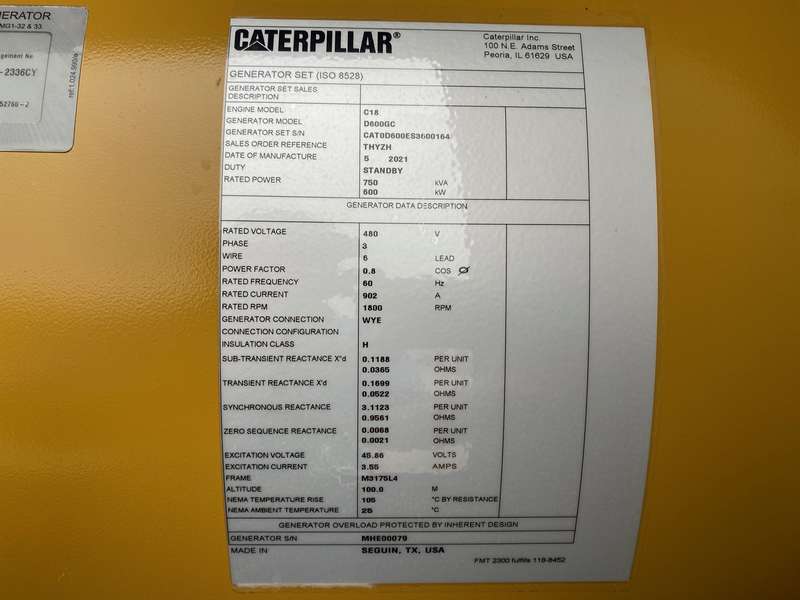 New Caterpillar C18 Diesel Generator 0 Hrs EPA Tier 2
