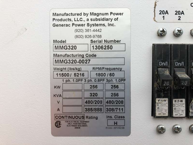 Used Magnum MMG320 Rental Grade Diesel Generator, 9273 Hrs, EPA Tier 3 Flex