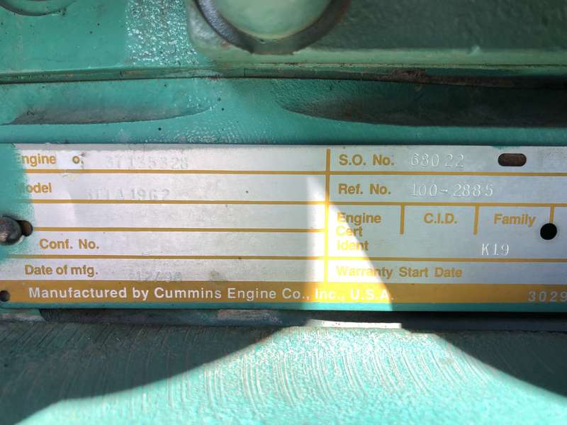 Used Cummins DFFB KTTA19-G2 Diesel Generator, 923 Hrs