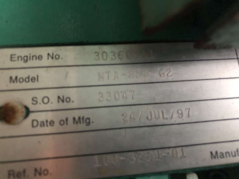 Used Cummins DFCB NTA-855-G2 Diesel Generator, 249 Hrs