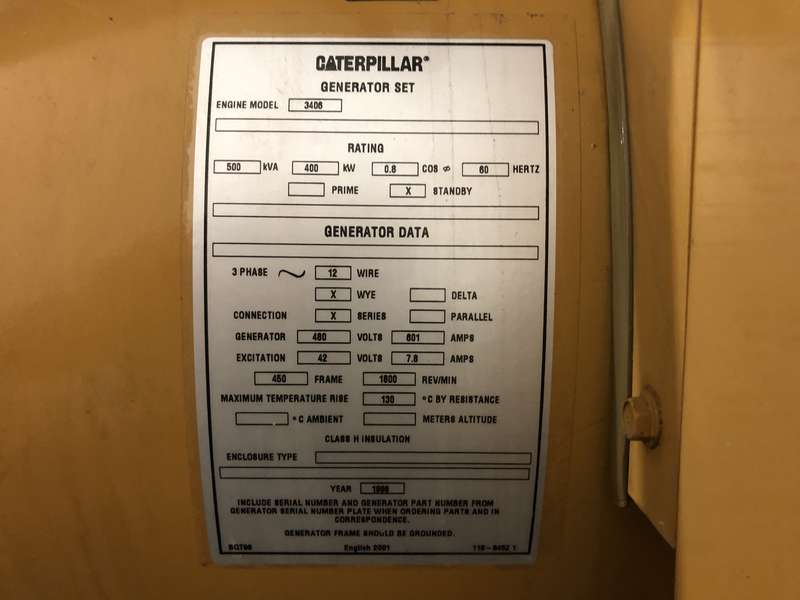 Used Caterpillar 3406B Diesel Generator, 571 Hrs