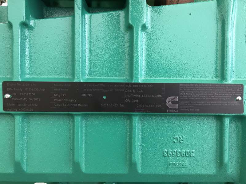 New Cummins DQFAD QST30-G5 NR2 Diesel Generator, EPA Tier 2