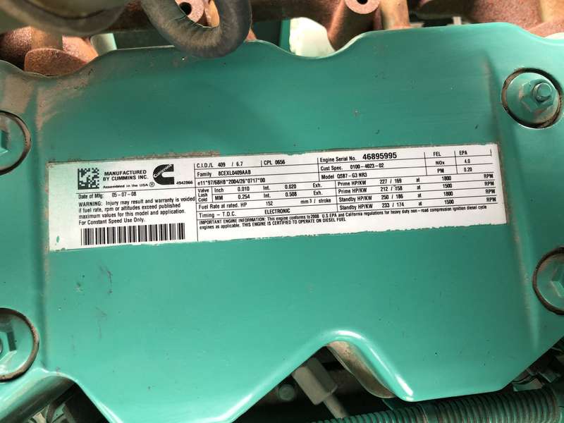 Used Cummins DSGAA QSB7-G5 NR3 Diesel Generator, 66 Hrs, EPA Tier 3
