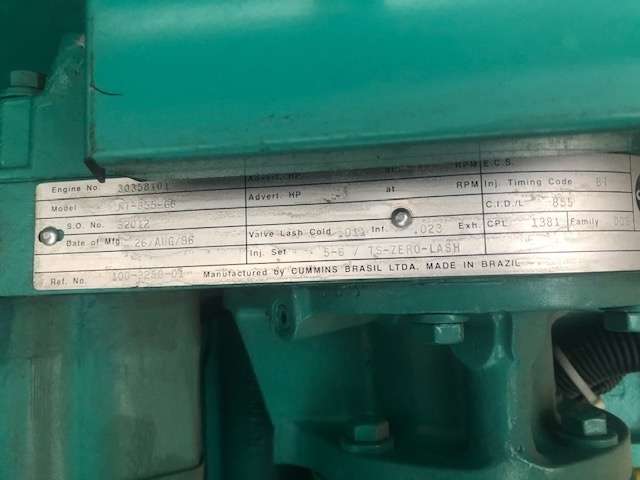 Used Cummins DFBE NT855-G6 Diesel Generator, 300 Hrs