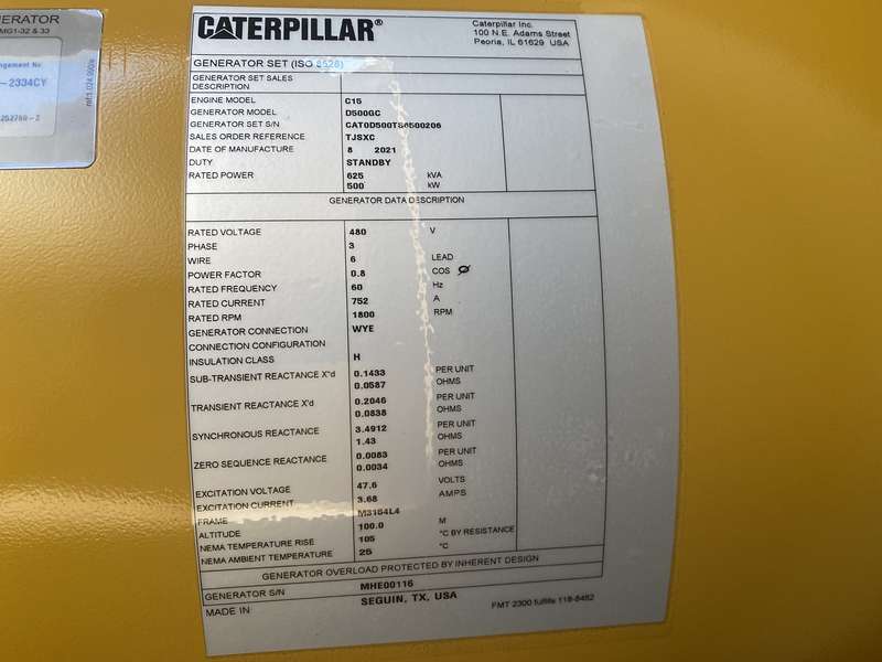 New Caterpillar C15 Diesel Generator 0 Hrs EPA Tier 2