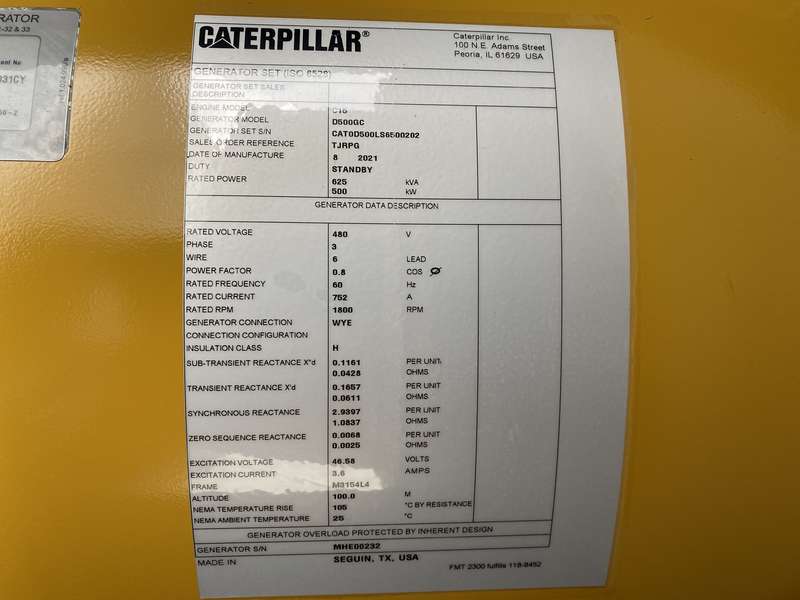 New Caterpillar C15 Diesel Generator 0 Hrs EPA Tier 2