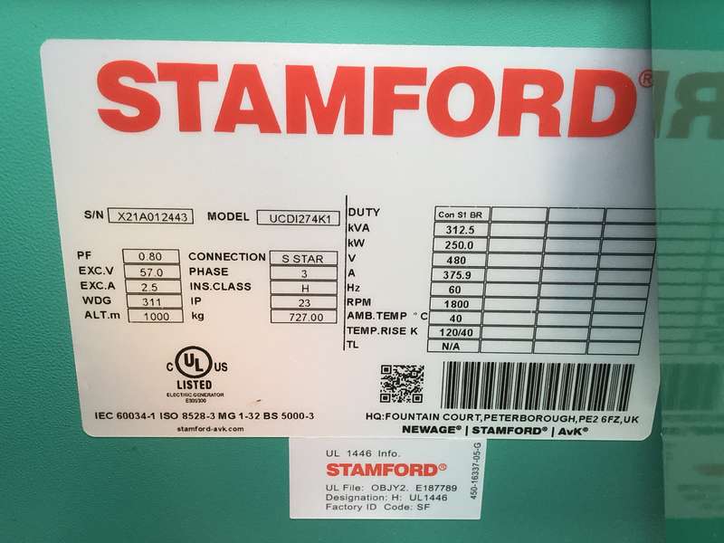New Cummins DSHAD QSL9-G2 NR3 Diesel Generator, 0 Hrs, EPA Tier 3