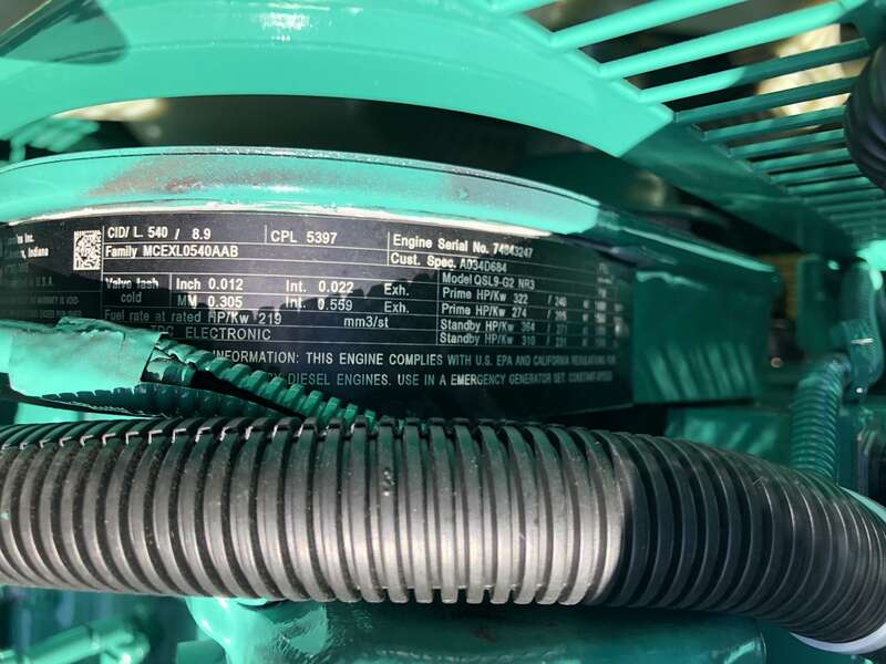 New Cummins DSHAD QSL9-G2 NR3 Diesel Generator EPA Tier 3