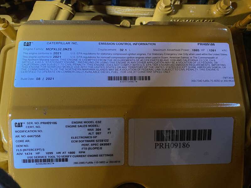 New Caterpillar C32 Diesel Generator 0 Hrs EPA Tier 2
