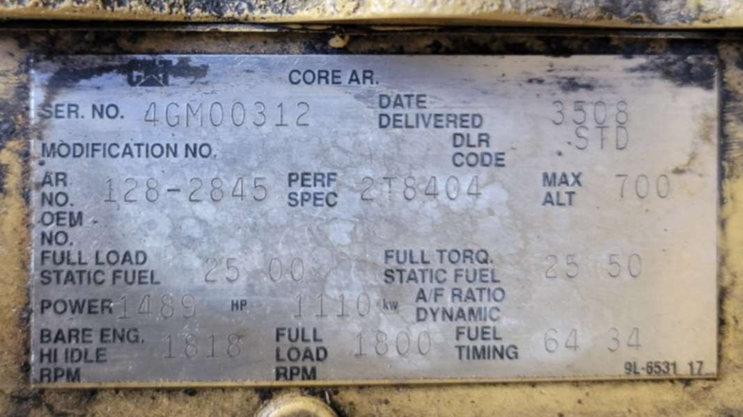 Used Caterpillar 3508B Diesel Generator, 559 Hrs