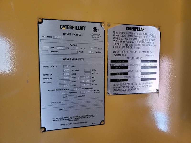 Used Caterpillar 3508B Diesel Generator, 554 Hrs