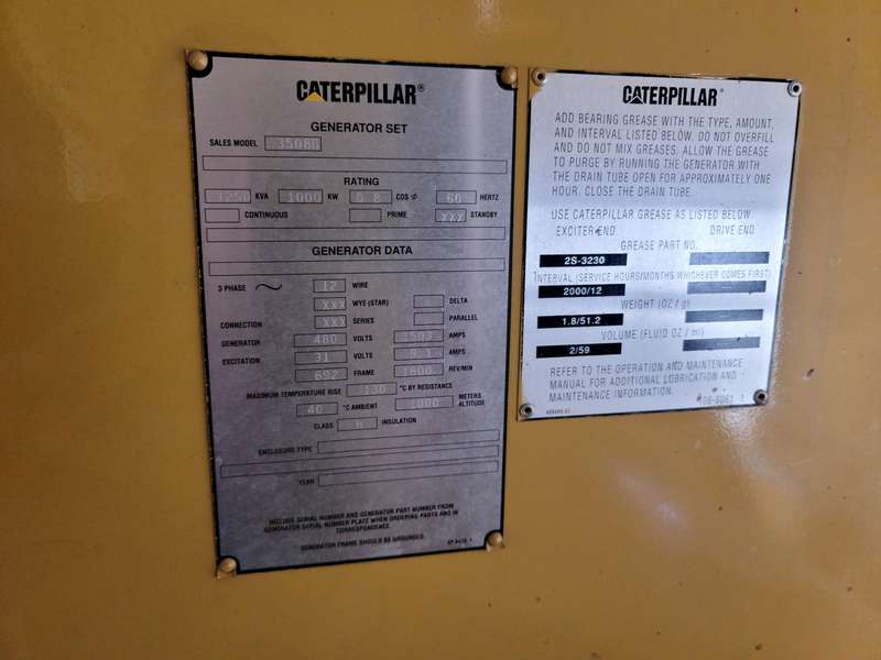 Used Caterpillar 3508B Diesel Generator, 463 Hrs