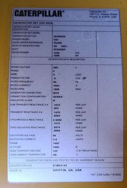 New Caterpillar C32 Diesel Generator 0 Hrs EPA Tier 2  