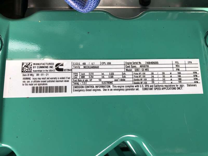 New Cummins C150D6D QSB7-G5 NR3 Diesel Generator, EPA Tier 3