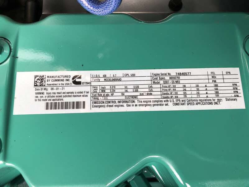 New Cummins C150D6D QSB7-G5 NR3 Diesel Generator, EPA Tier 3