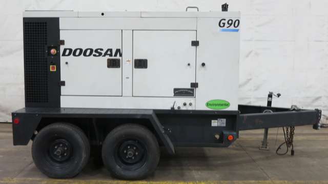 Used Doosan G90 Rental Grade Diesel Generator, 2419 Hrs, EPA Tier 3 Flex