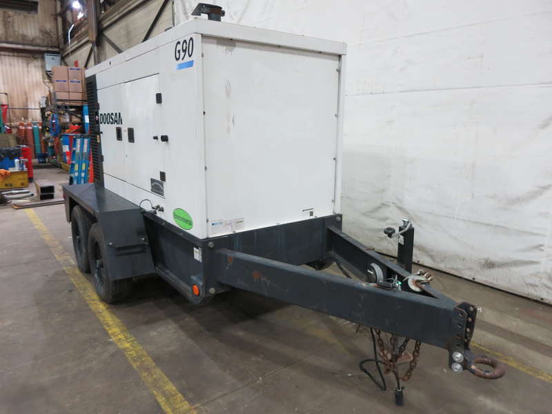 Used Doosan G90 Rental Grade Diesel Generator, 2419 Hrs, EPA Tier 3 Flex