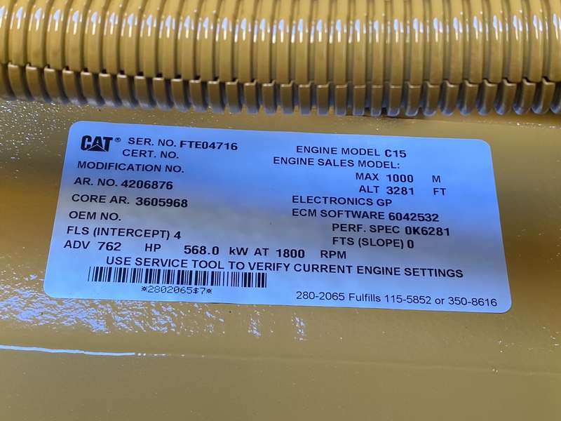 New Caterpillar C15 Diesel Generator 0 Hrs EPA Tier 2