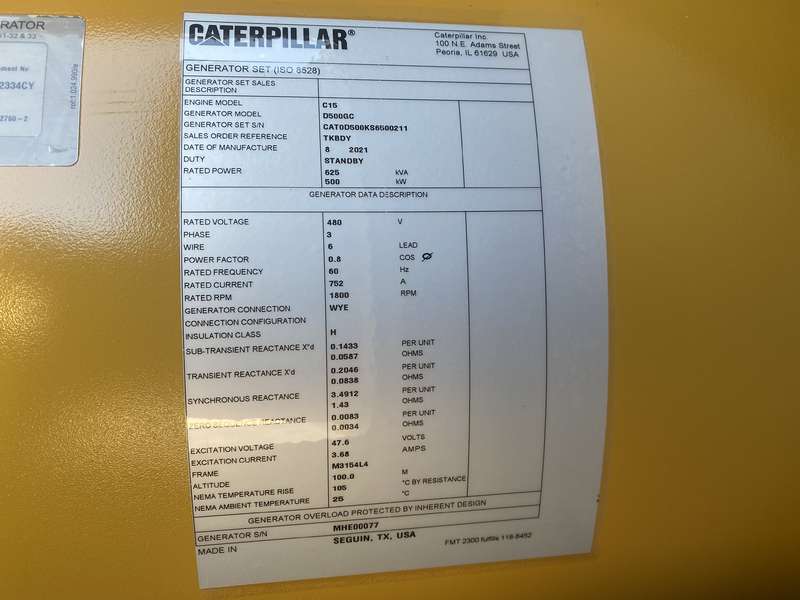 New Caterpillar C15 Diesel Generator 0 Hrs EPA Tier 2