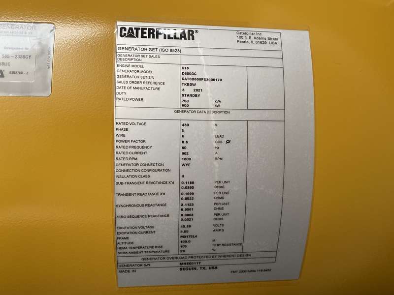 New Caterpillar C18 Diesel Generator 0Hrs EPA Tier2
