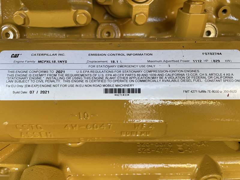 New Caterpillar C18 Diesel Generator 0 Hrs EPA Tier 2