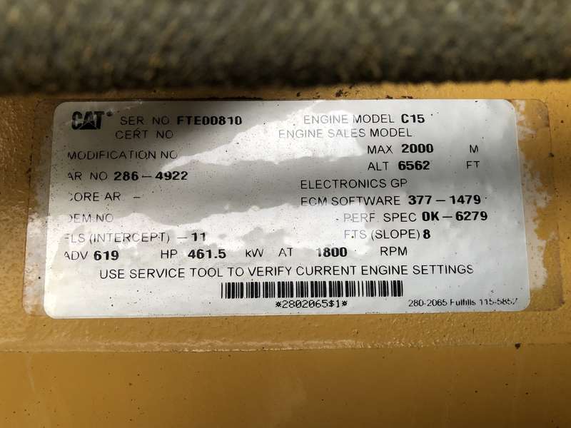 Used Caterpillar C15 Diesel Generator 5068 Hrs EPA Tier 2  