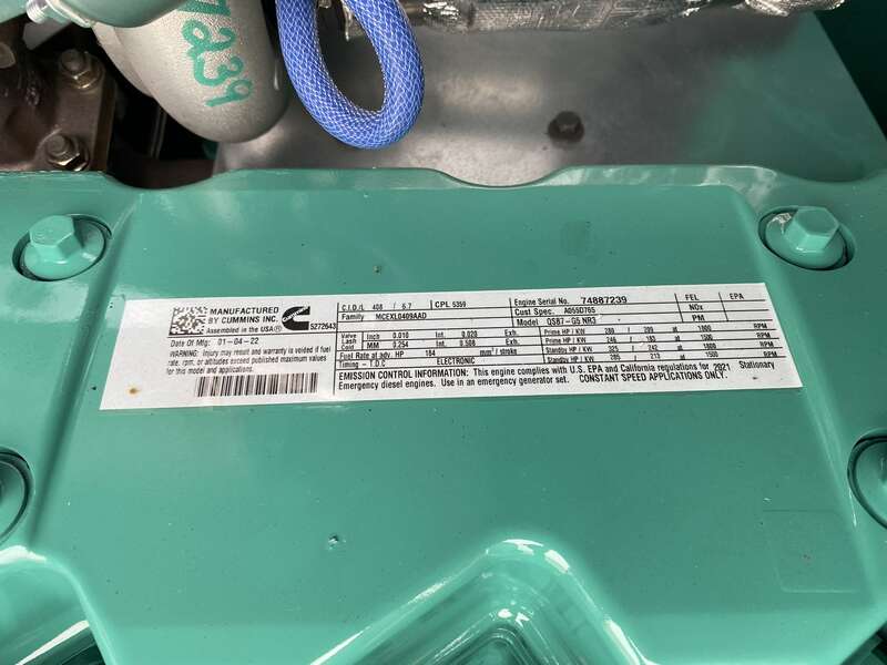 New Cummins C200D6D QSB7-G5 NR3 Diesel Generator, EPA Tier 3